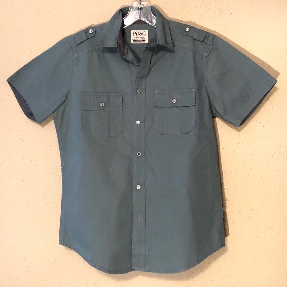 PD&C olive green button up shirt, Small